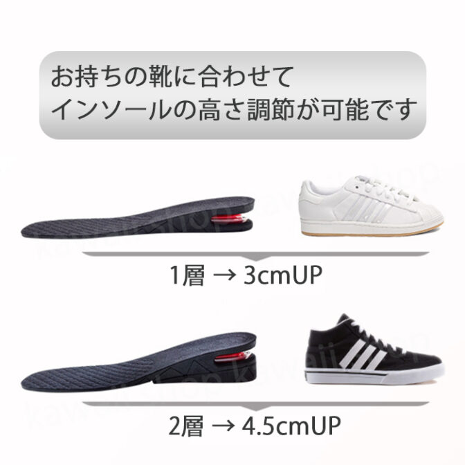 高さを選べるインソール シークレットインソール 4段 7.5センチ