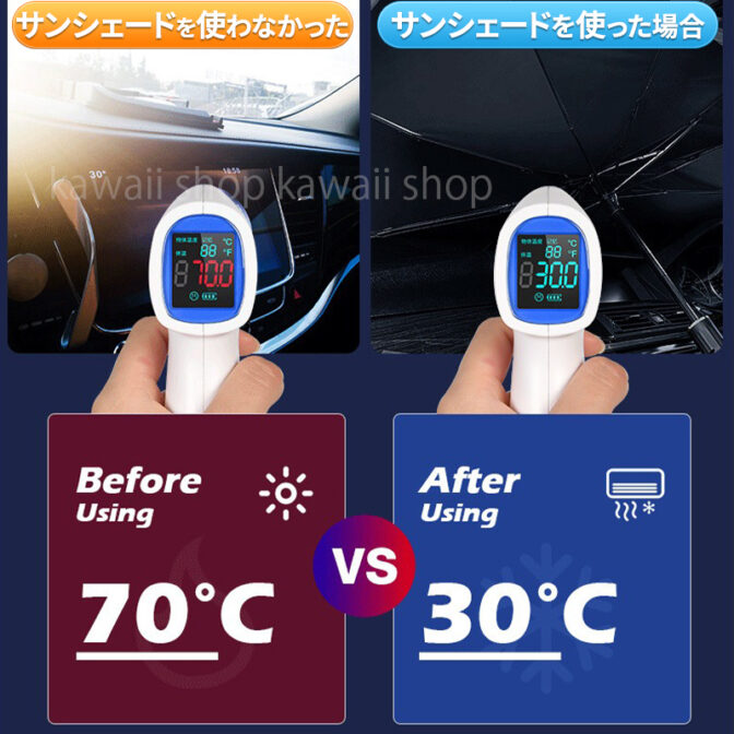 傘型サンシェード 車用 傘風 サンバイザー フロントガラス 日除け